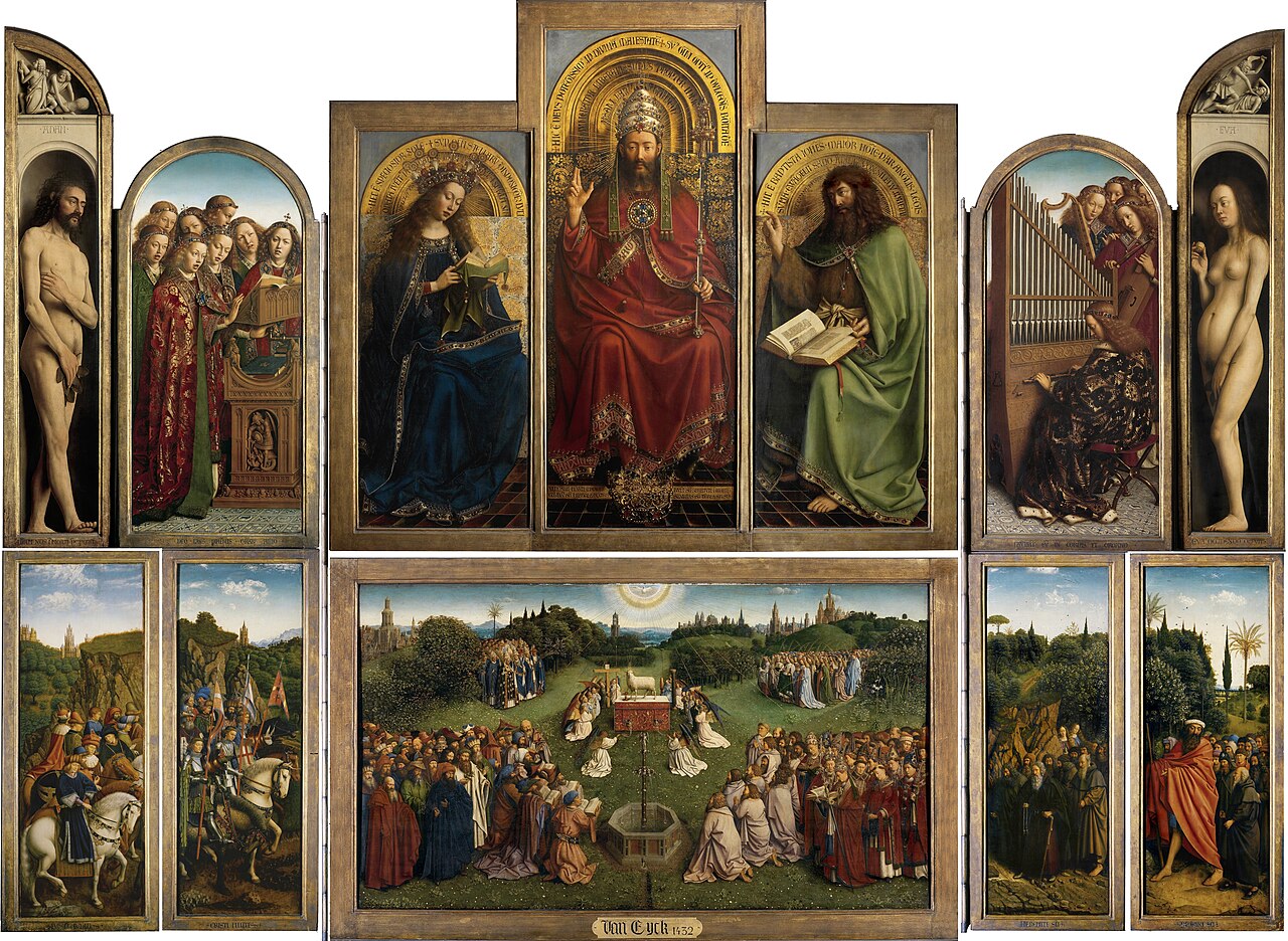 The Adoration of the Mystic Lamb (Ghent Altarpiece) by Jan and Hubert van Eyck, Completed 1432